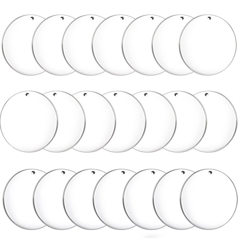 Senbota 100 Pcs Round Acrylic Keychain Blanks 2Inch Circle Acrylic Blanks with Hole Clear Acrylic Discs Circles Bulk for Keychains Ornament Painting and Vinyl Crafts Projects - Image 1